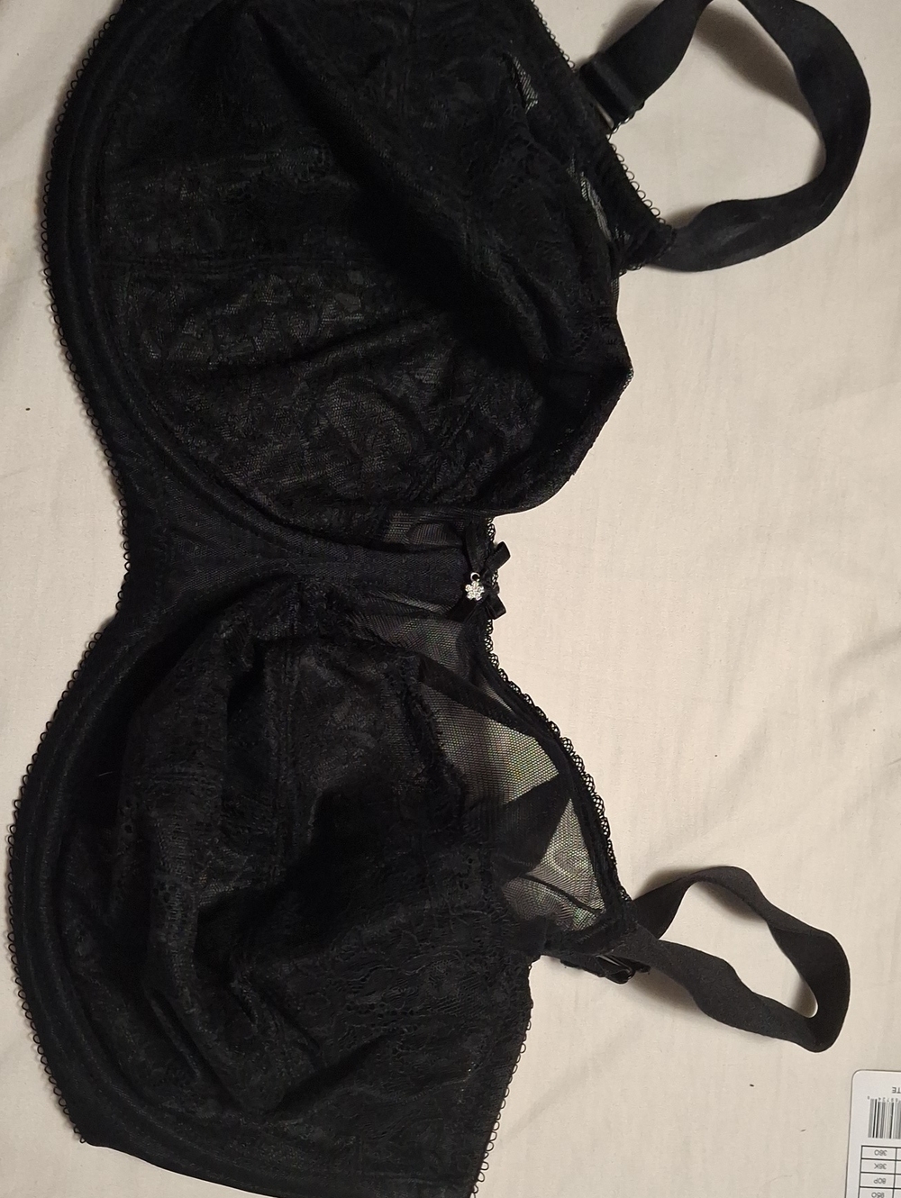Wacoal Black Lace Underwire Bra with Mesh Insets